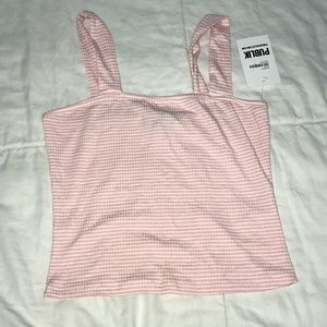 Forever 21 Ribbed Pinstriped Top